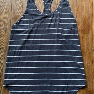 lululemon athletica Navy and White Striped Tank Top
